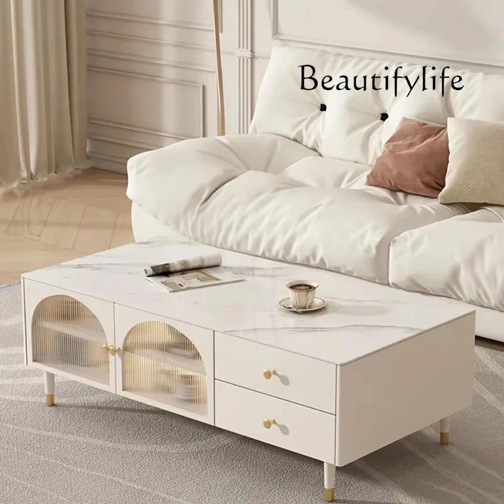 

Luxury Nordic Coffee Tables Modern Living Room Glam Square Coffee Tables White Minimalist Table Basse De Salon Home Furniture