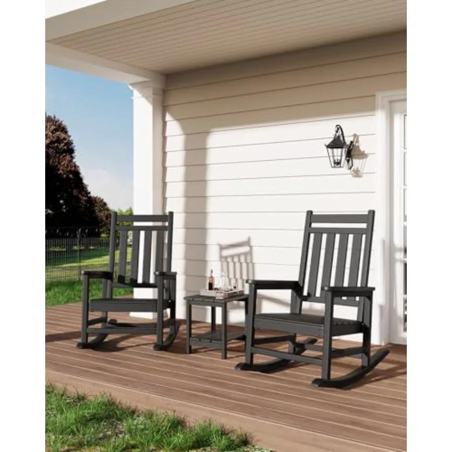 Adirondack Outdoor Side Table 18 x 15 in, HDPE 2-Tier Patio Side Tables for Outside, All-Weather End Table for Patio Pool Deck