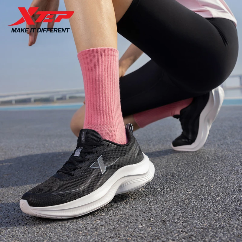 Xtep Female's 2025 Classic Breathable Mesh Trendy Height-Increasing Quick-Drying Soft Running Sneakers 875218110014
