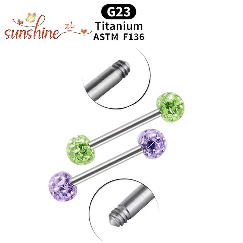 G23 Titan Zungenpiercing 14G 16G 8-48MM Damen Körperschmuck Brustwarzenpiercing Ohrringe Zungenring Piercing-Zubehör
