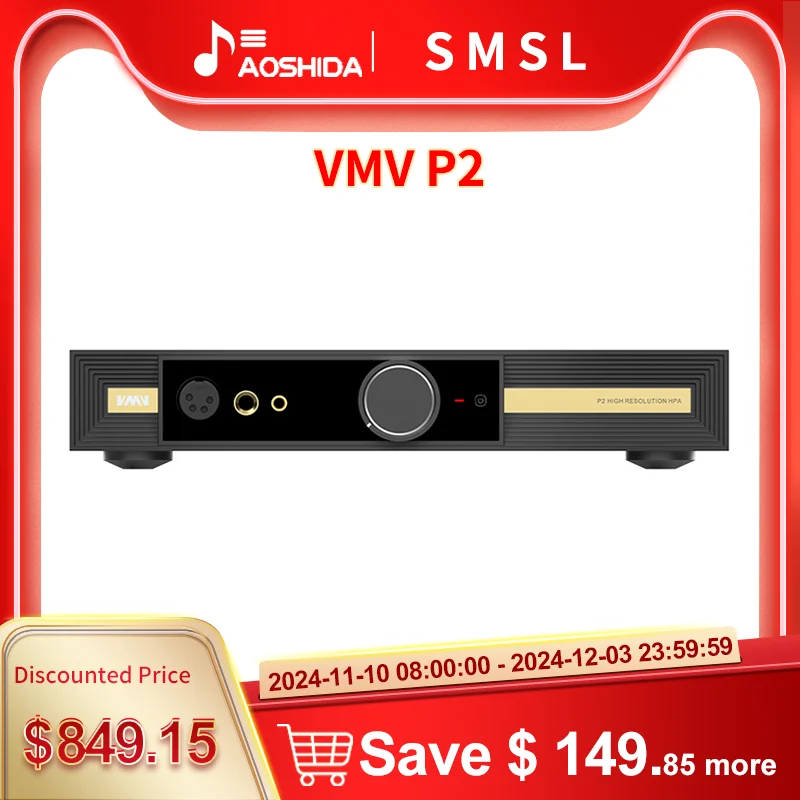 SMSL VMV P2 Headphone Ampilifier High Resolution HPA High Power Headphone AMP Dual PU30212 Full Balance Hi-res Pre-amp SNR 133dB