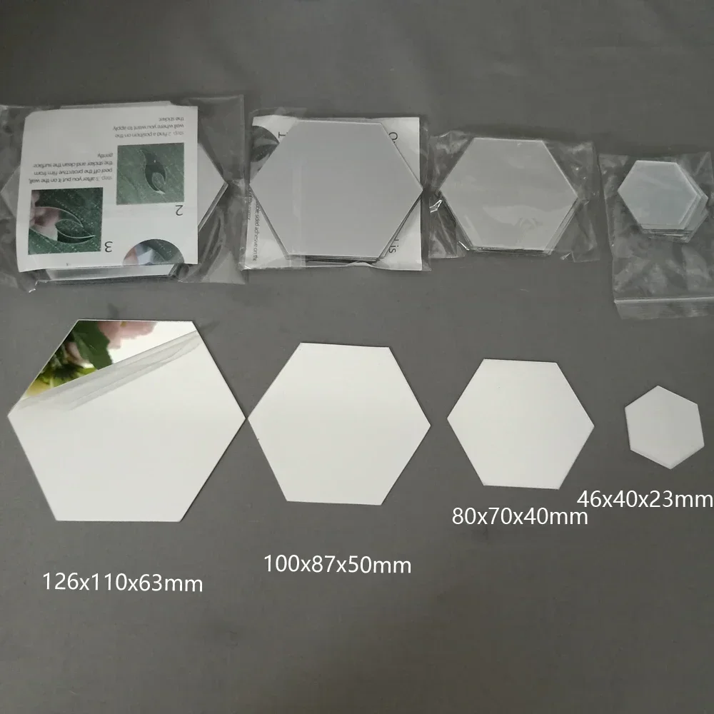 3D Hexagon Mirror Wall Stickers 5