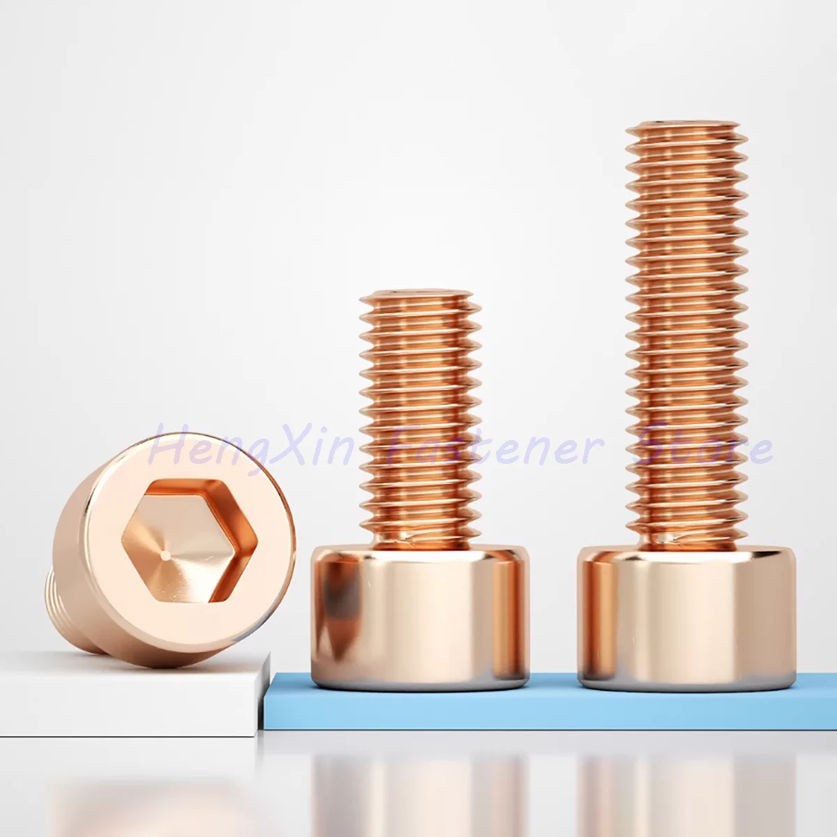 

M2 M2.5 M3 M4 M5 M6 M8 M10 M12 Red Copper DIN912 Hexagon Hex Socket Head Cap Allen Bolts Screw Length 4-100mm Full Thread