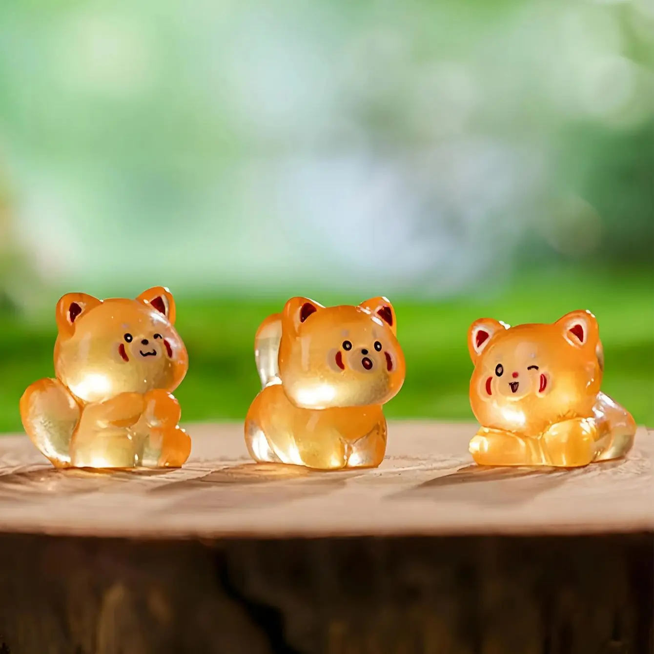 10/20 قطعة تماثيل الراكون المضيئة يتوهج في الظلام ديكور صغير من الراتنج لحديقة الجنية هدية حفلة عيد الميلاد لون عشوائي #4