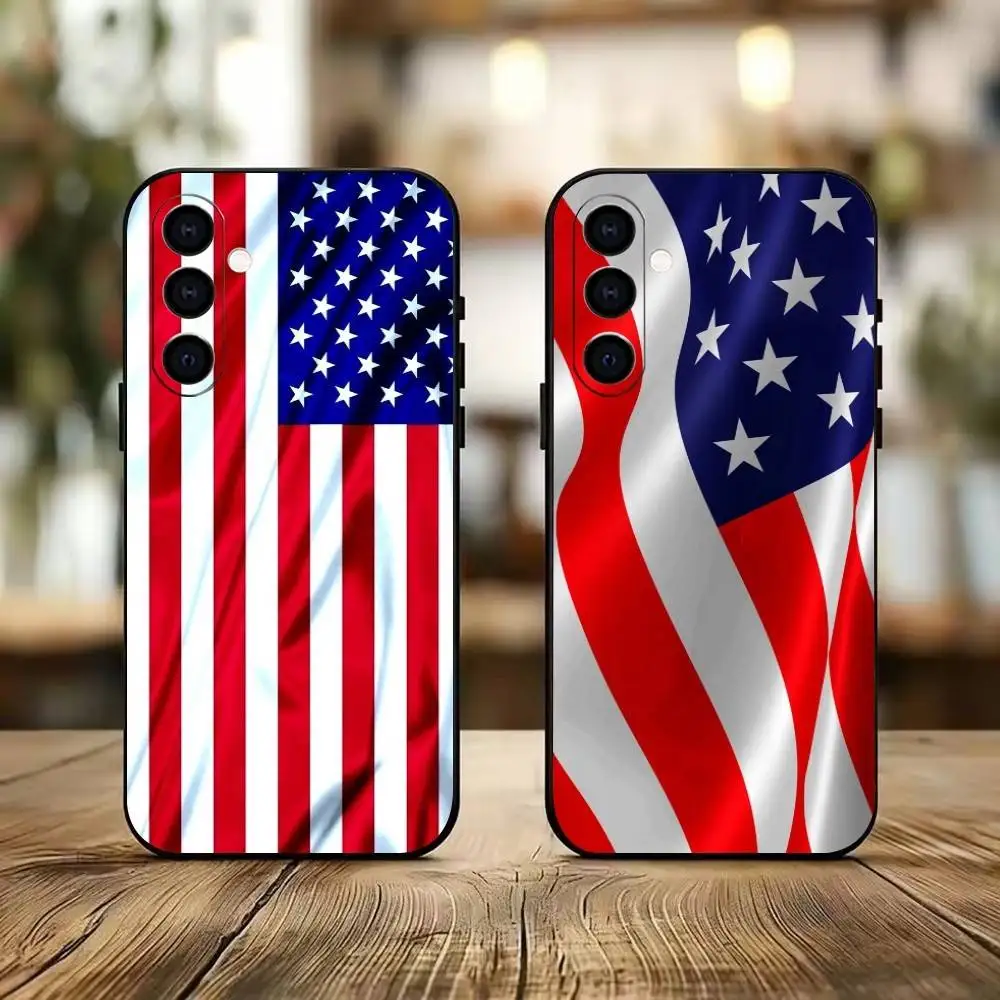 The American flag  Phone Case Black Silicone Soft For Samsung Galaxy A73,A72,A71,A70,A53,A52,A51