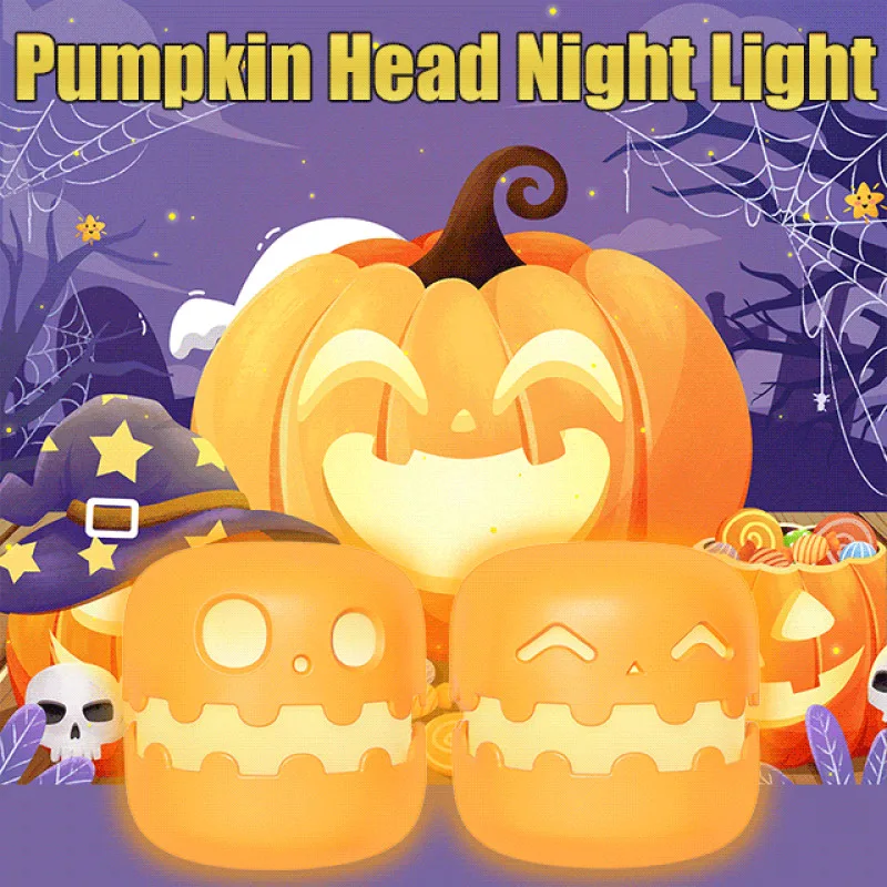 Pumpkin Head Decorative Lights Night Lights Pop Up Lights Warm Lights Holiday Cycle Charging image 5