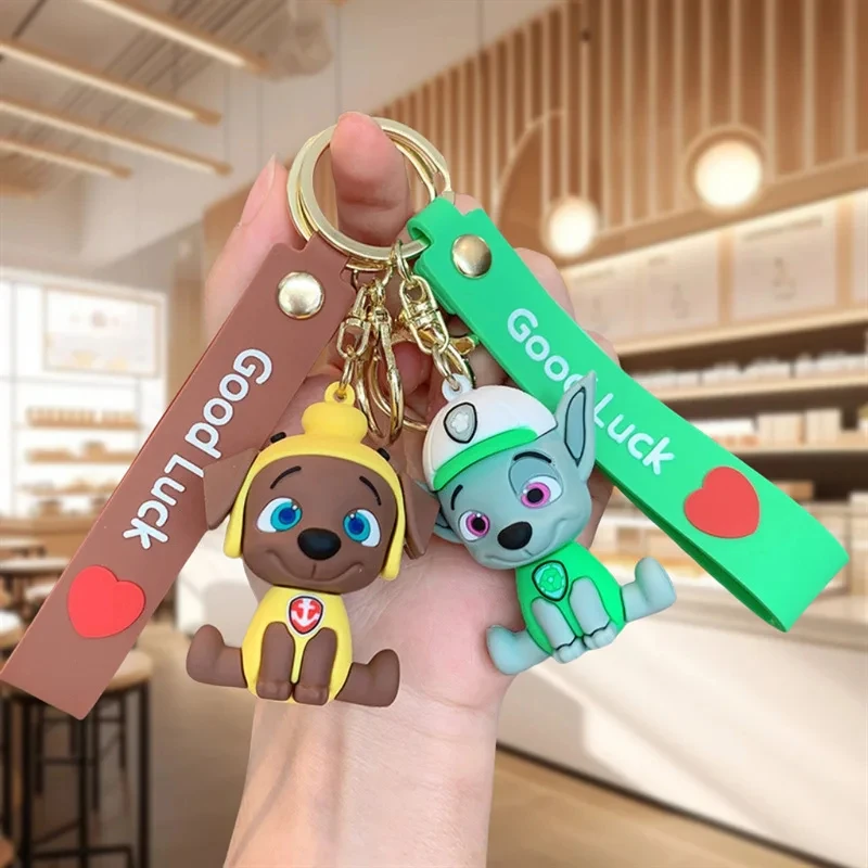 Miniso New Cartoon Cute Woof Team Keychain Doll Pendant Keychain Backpack Pendant Children'S And Students' Small Gifts