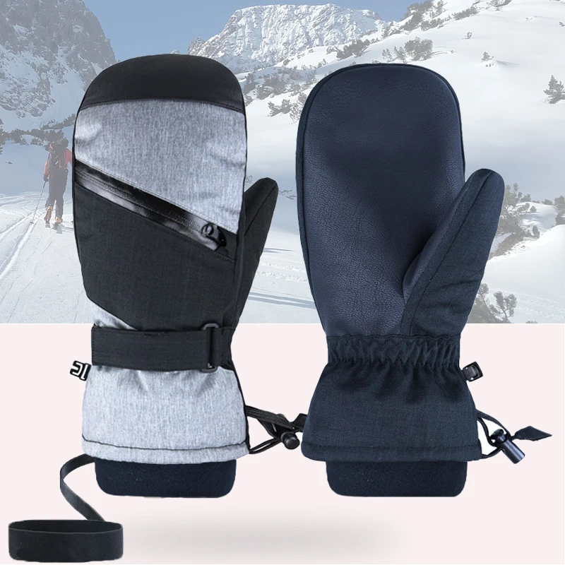 

Waterproof Touch Screen Skiing Gloves Men Women Thermal Insulated Ski Snowboard Cycling Sport Mittens with Fleece Lining