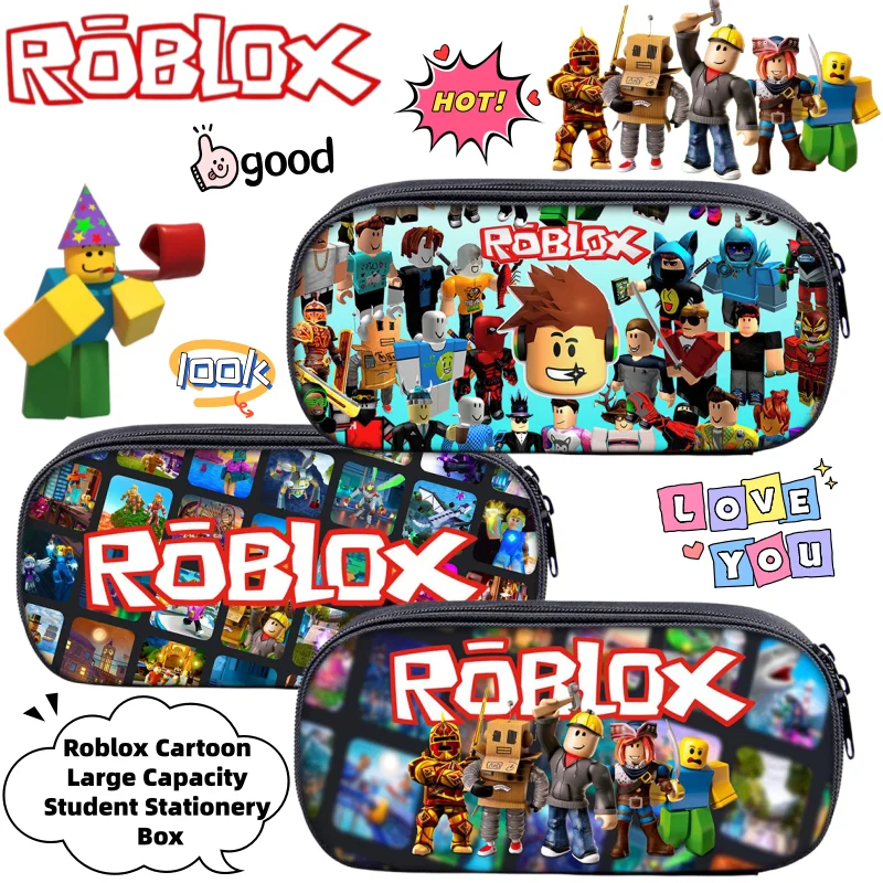 

Roblox secondary cartoon large capacity student stationery box creative game peripheral desktop storage pencil case wholesale