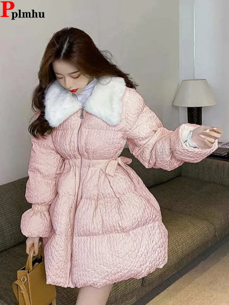 

Warm Winter Cotton Padded Faux Fur Collar Parka Chaqueta Casual Women Parcas Chamarras Korean Baggy Snow Wear Coats Jaqueta New