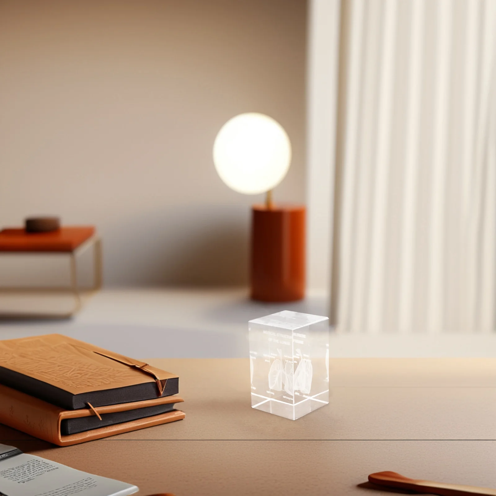 

Crystal 3D Human Lung Anatomical Cube Glass Paperweight Science Teaching Tool For Medical Biology Anatomy Display Decor