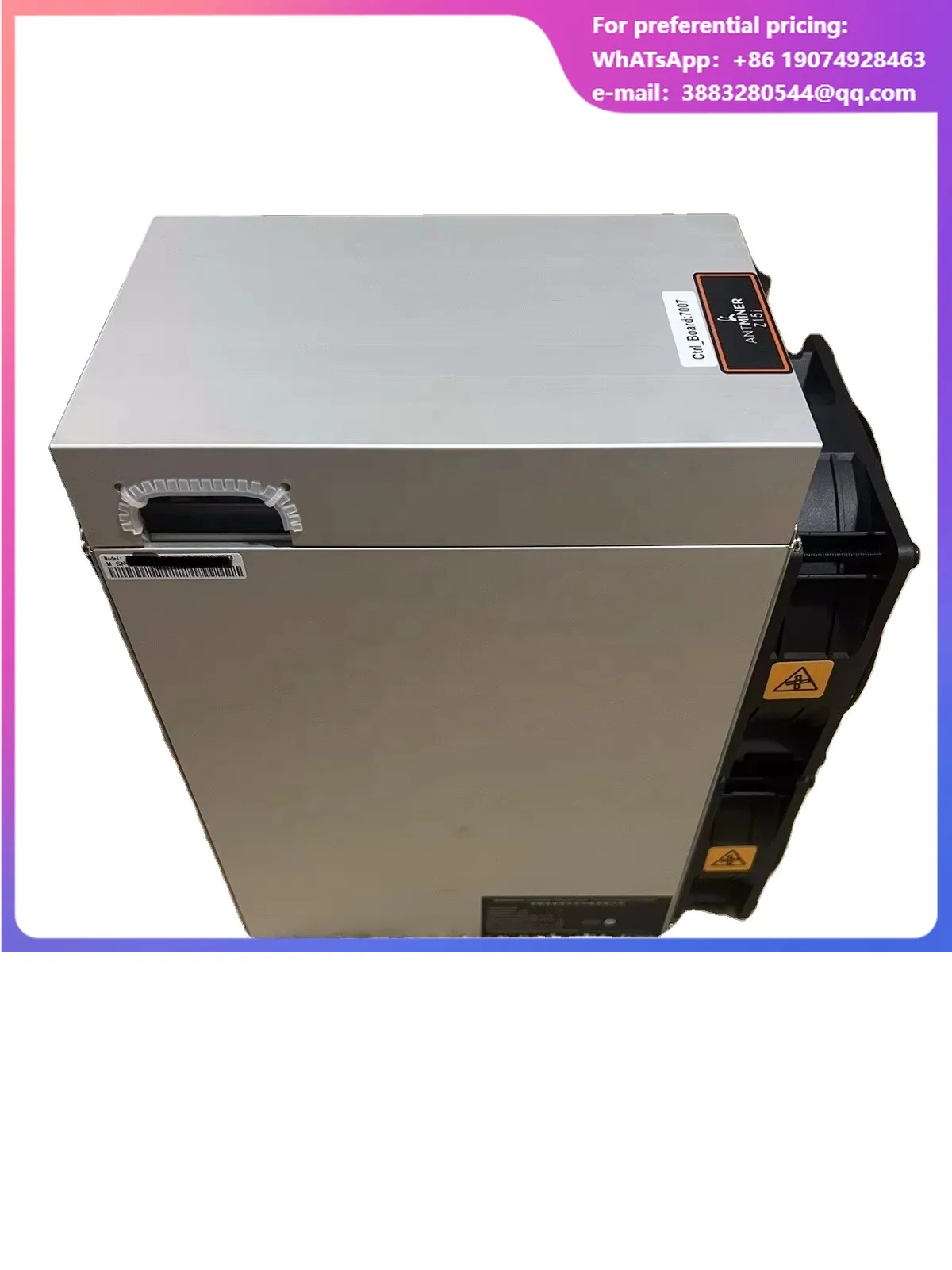 Bitmain Z15K Z15Pro Z15K 525K 840K Sol Equihash Algorithm Zcash ZEC Miner ASIC Crypto Mining Machine Hardware System Rig
