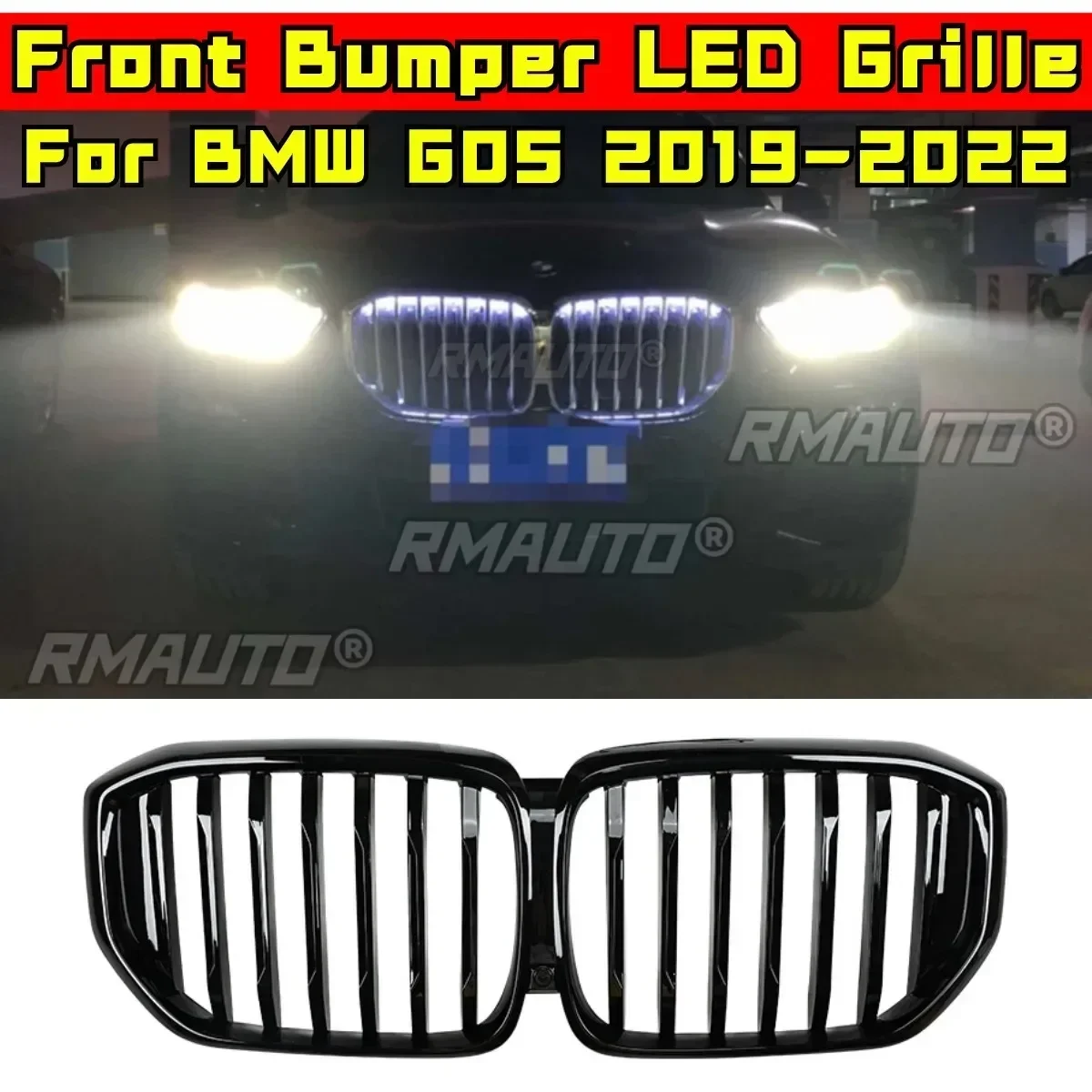 LED Front Racing Facelift Upper Radiator Grilles For BMW X5 G05 2019-2022 Car Front Bumper Racing Grille Grill Car Accessories