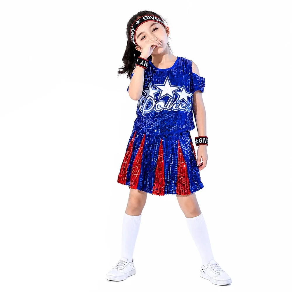 

Shining Sequins Children Hip-hop Set Modern Modern Dance Performance Clothes Cool Dance Suit Street Dance Costume Boys Girls