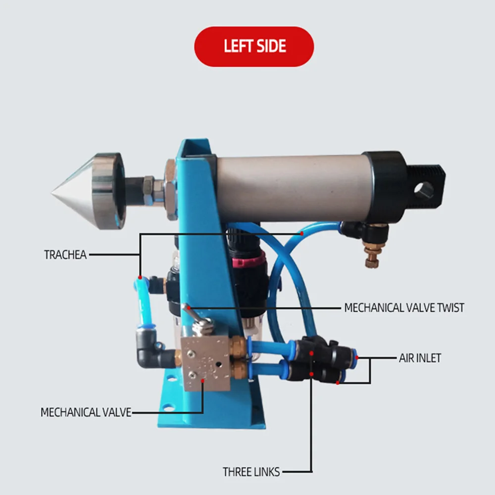 Posicionador de dedal Conjunto para Soldagem Girar, Dispositivo de aperto superior Tailstock pneumático, Ponta Montar, Jacking Dispositivo