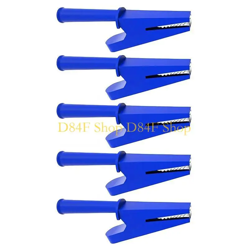 D84F 5pcs Copper Plated Clip With Insulated Rubber And 4mm Hole
