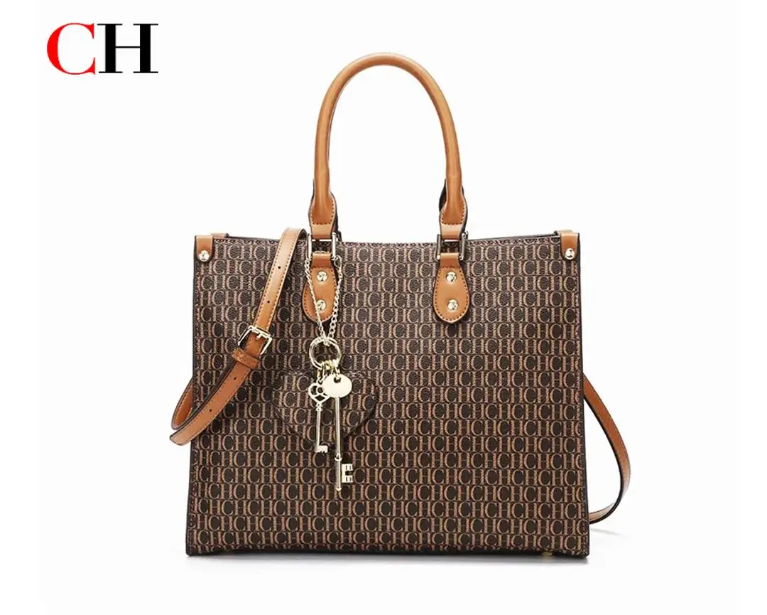 

High Quality Exquisite Handbag with Pendant, Minimalist Style, Letter Printed Large Capacity Women's Commuting Shoulder Bag