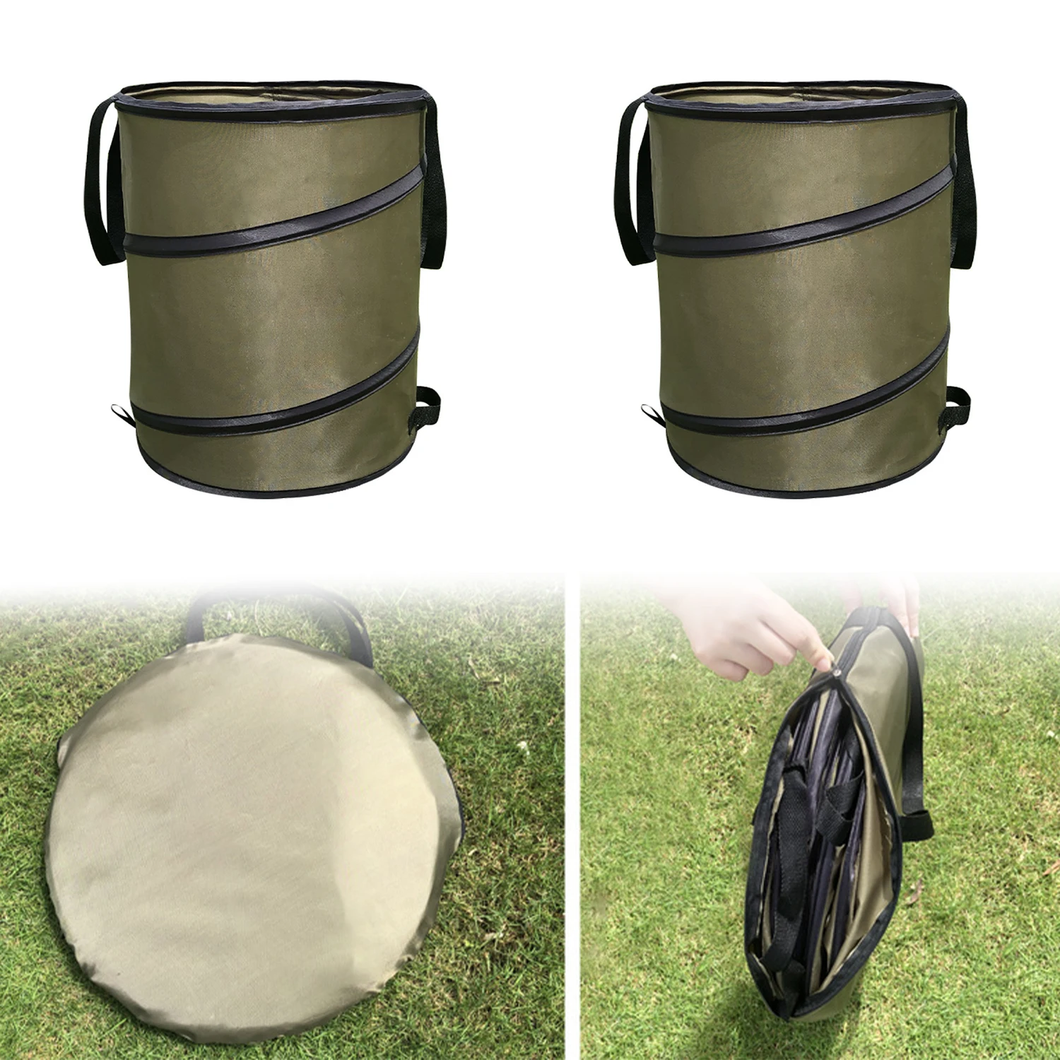 Garden Fallen Leaves Collection Foldable Garbage Can Gardening Weeds Grass Outdoor Camping Portable Folding Trash Bag