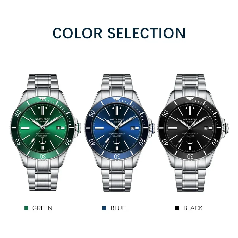 Waterproof Mens Mechanical Watch Automatic Casual Watches Scratchproof Sapphire Glass Stainless Steel Band Watch Gift Men