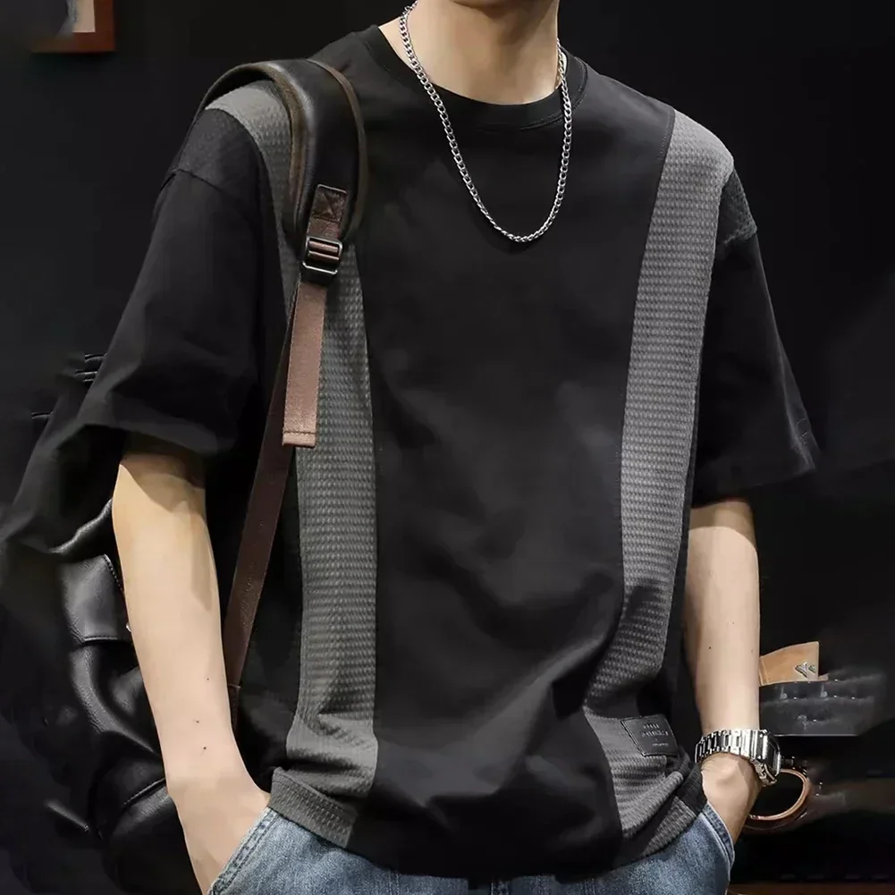

Casual Short Sleeve Mens Summer T-Shirt Summer Casual Wear Polyester Fabric Slight Stretch Material For Daily Use