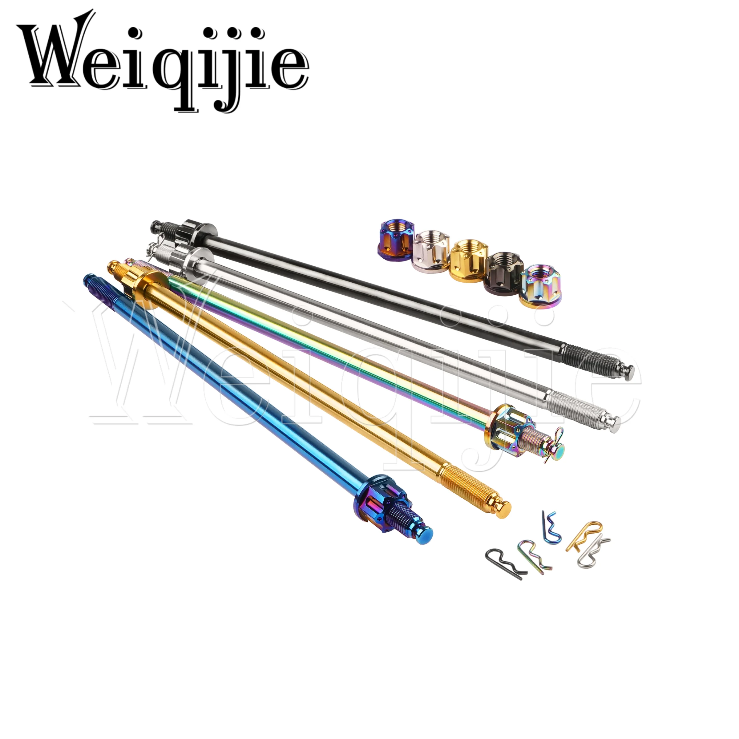 Weiqijie Titanium Bolt Front Axle Core M10 Length 280mm Pitch1.25mm for Motorcycle Front Axle Center Modification Accessories