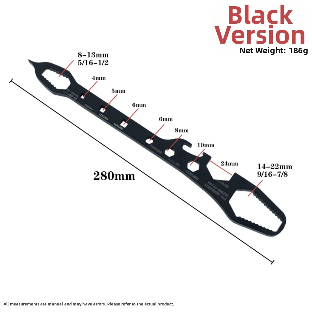 Double Head Self Tightening Wrench High Carbon Steel For Multi Function Pipe Tool For Plumbing Maintenance Fittings 4mm To 24mm