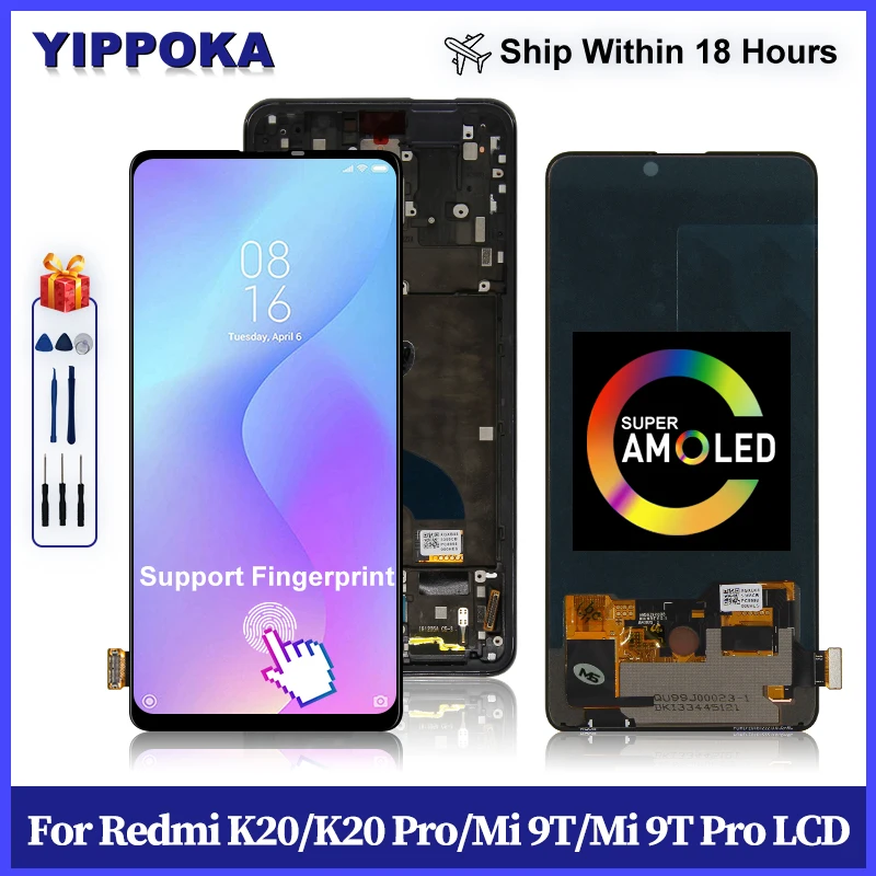 Super Amoled For Xiaomi 9T Mi 9T Pro LCD Display Touch Screen Digitizer Assembly For Xiaomi Redmi K20 Pro K20 Lcd Replace Parts