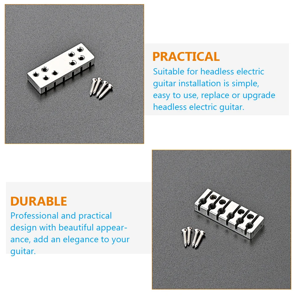 

6 String Locking Nut Zinc Alloy Durable String Lock for Headless Electric Guitar Parts Tremolo Bridge Guitar Accessories