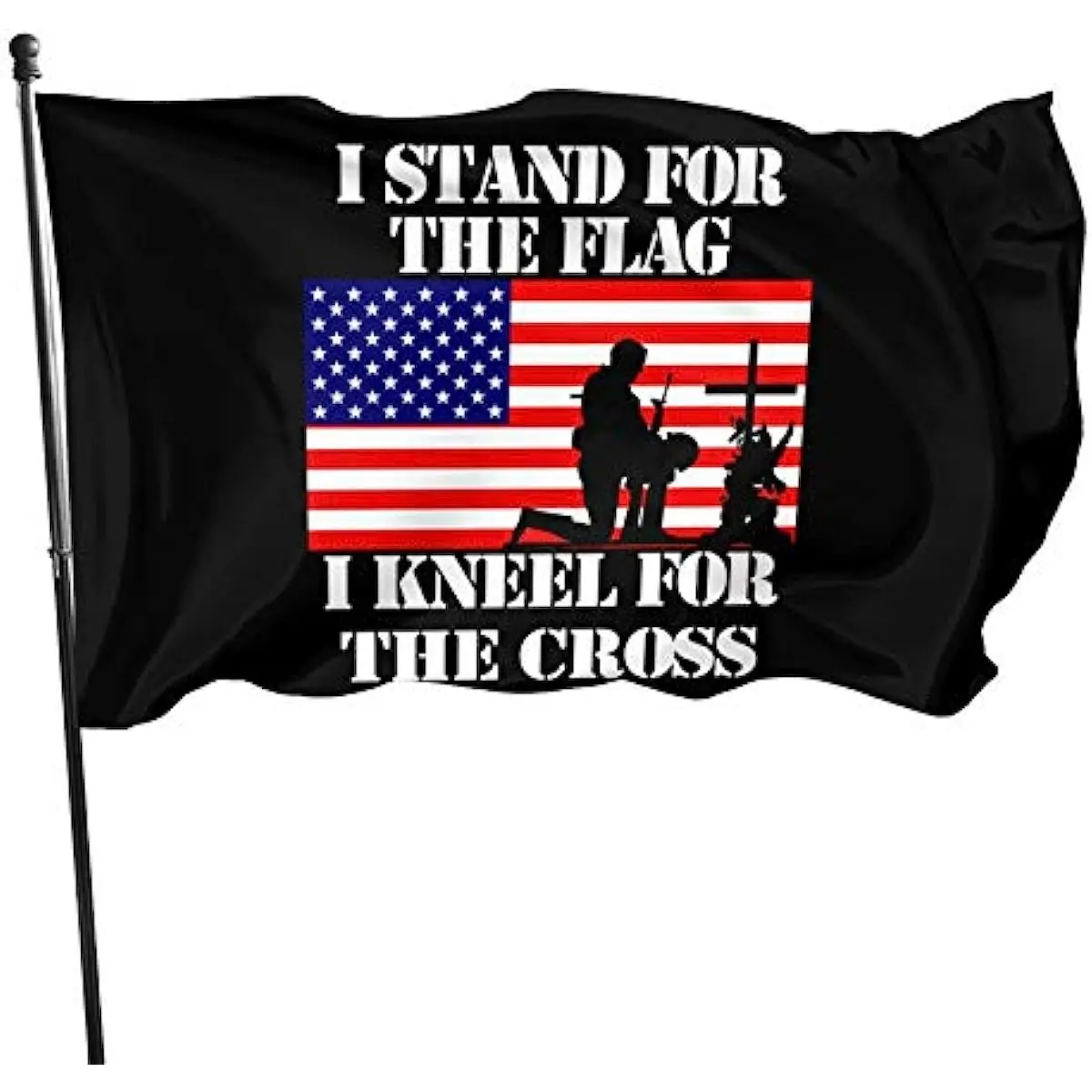 Memorial Day Stand and Kneel for The Flag with 3x5 Foot Banners In Indoor and Outdoor Decorations