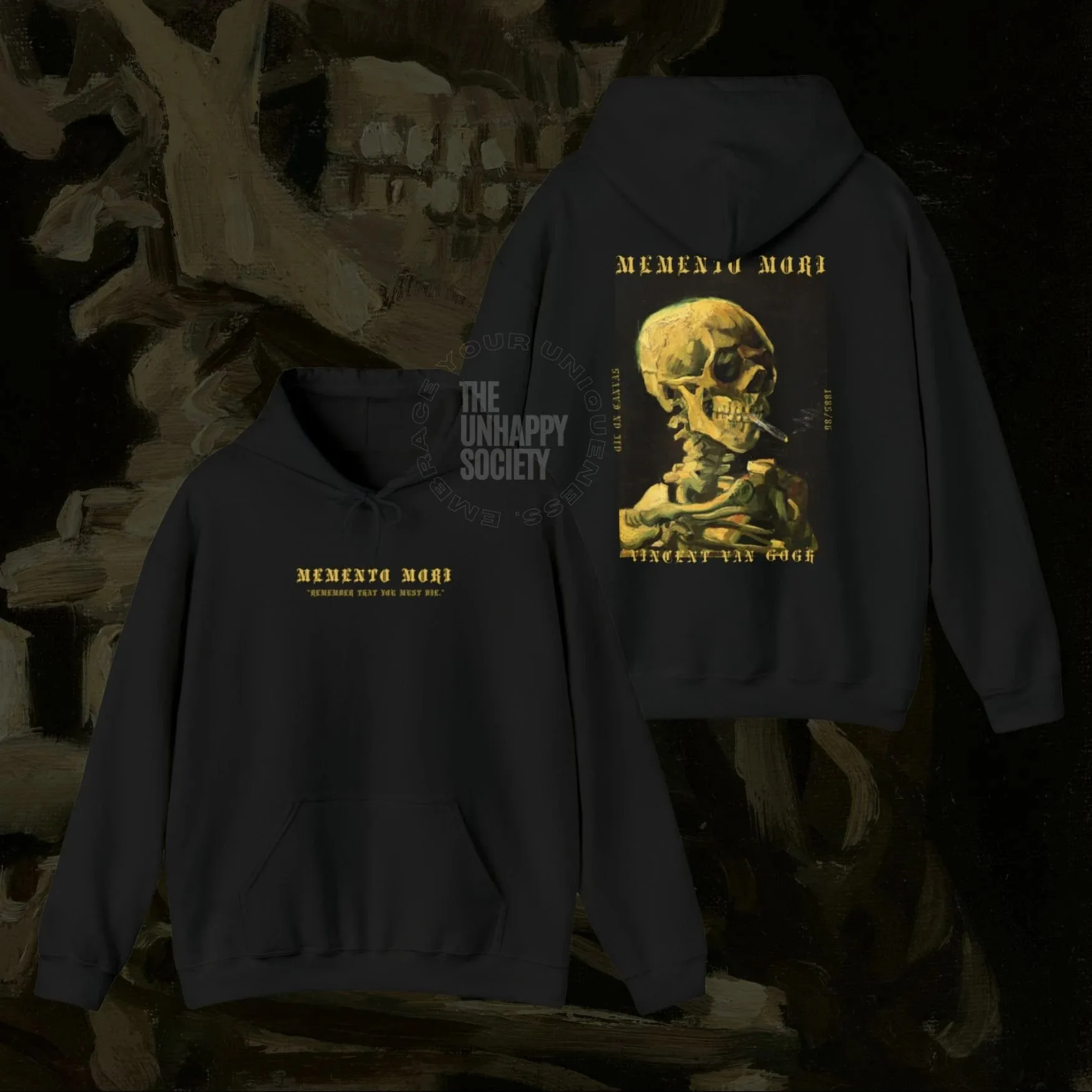 

«Memento Mori» и череп — стильная хлопковая толстовка с принтом и черепом — толстовка «Прощающийся», чтобы показать свою глубокую»