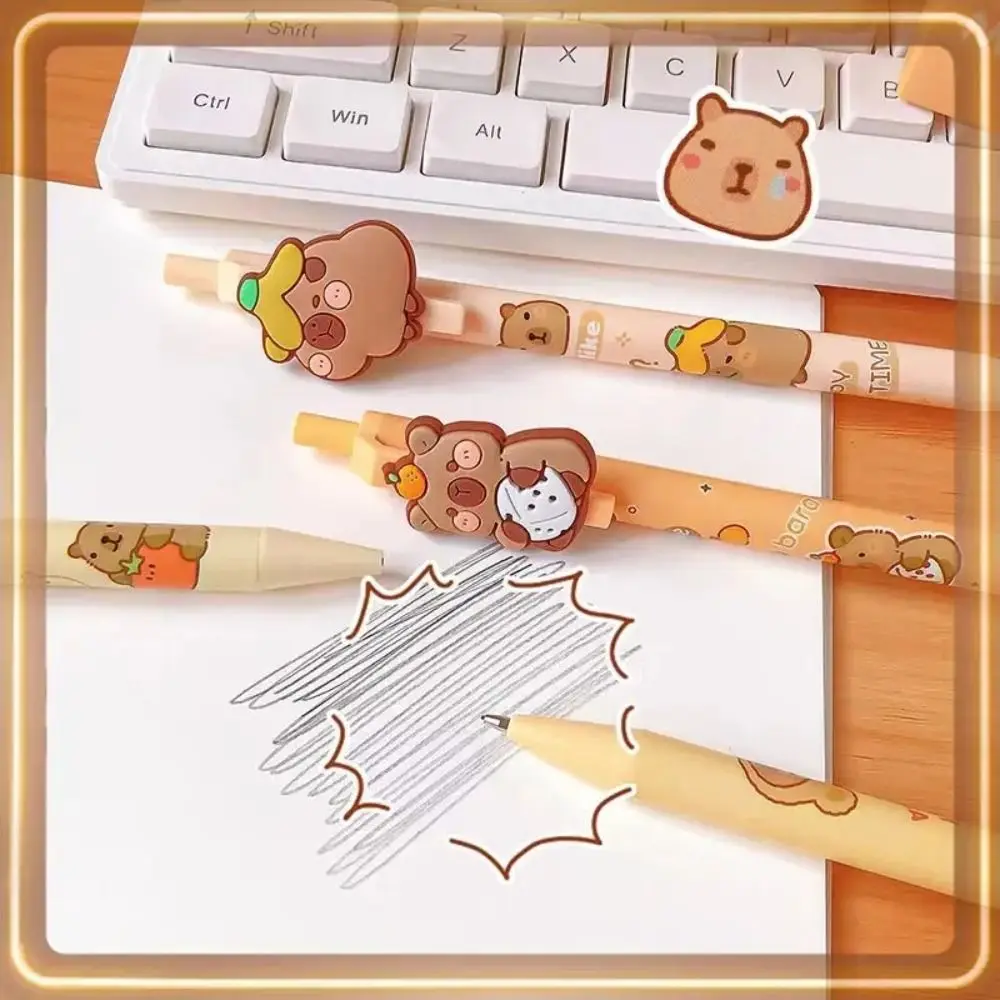 INS Kawaii كابيبارا قلم رصاص ميكانيكي لطيف الكرتون 0.5 مللي متر قلم رصاص ميكانيكي الجمالية الإبداعية دفع قلم رصاص للأطفال