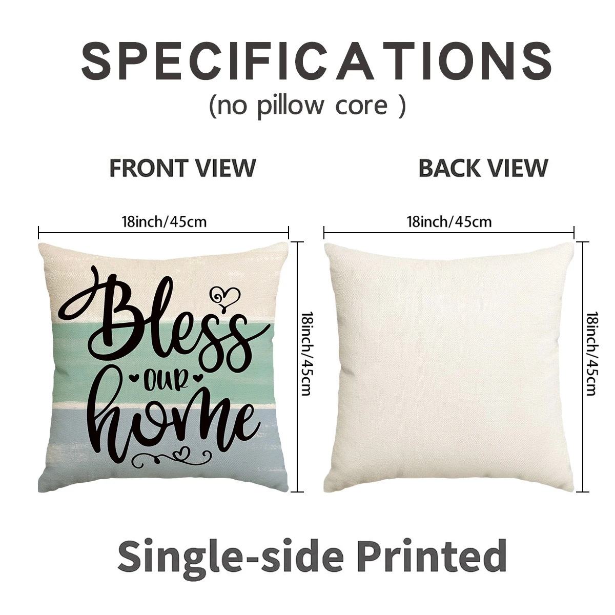 Farmhouse Throw Pillow Covers Set of 4 Home Sweet Home Eucalyptus Wreath Cushion Case 18x18