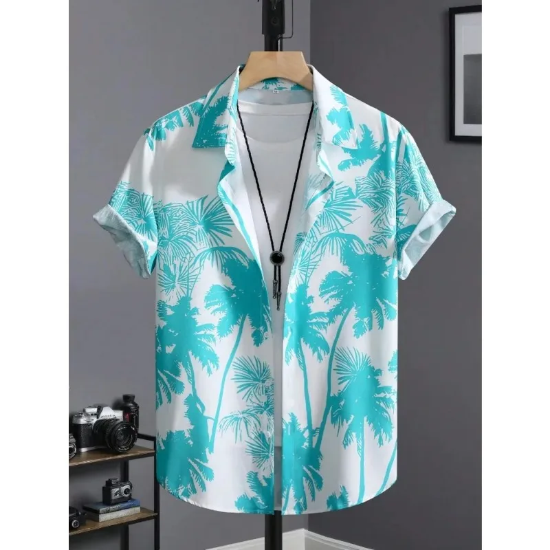 

Funny Oversized Clothes Hawaiian Shirt Man Print Casual Thin Beach Slim Fashion Shirt High Quality Luxury Black Social Vintage