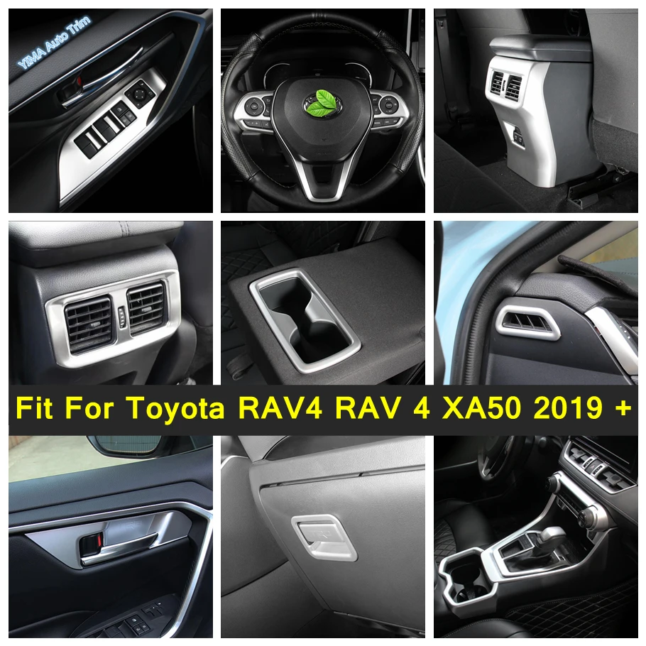 

Matte Window Glass Lift Button / Gear Shift Box / Door Handle Bowl Cover Trim For Toyota RAV4 RAV 4 XA50 2019 - 2024 Accessories