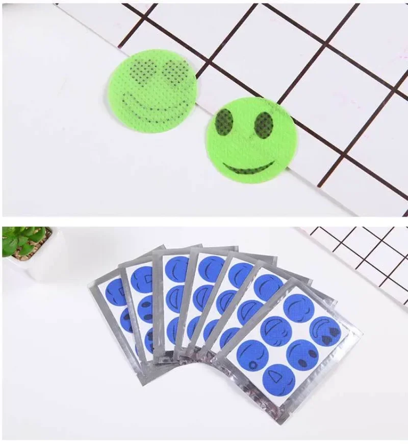 Cartoon Smiley Face Children's Plant Essential Oil Stickers 6 Stickers/pack for Baby Protection