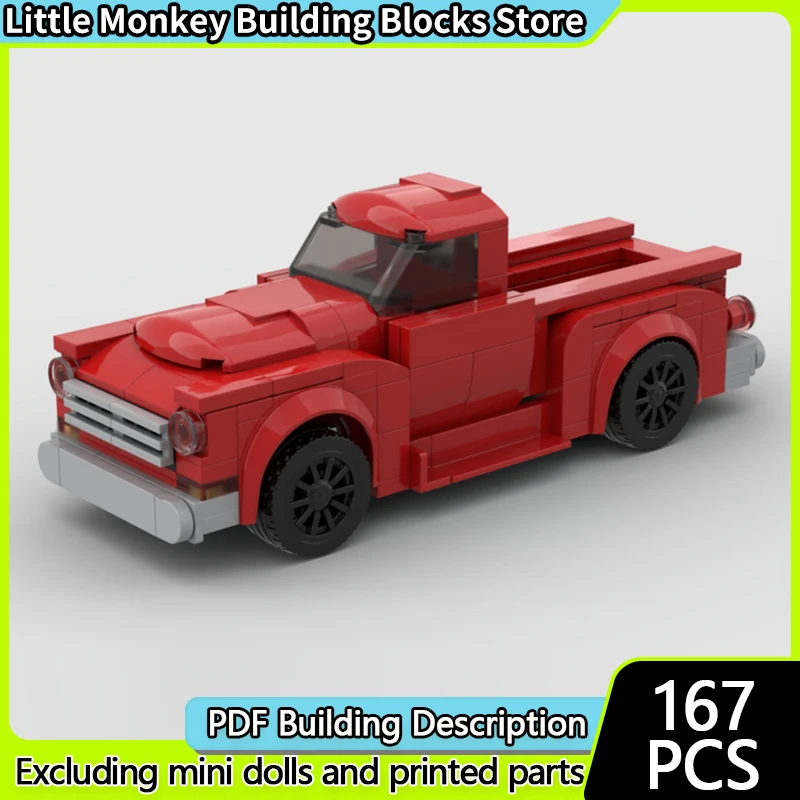 Modelo de carro de cidade moc tijolos de construção americano vintage captador tecnologia modular crianças presentes do feriado montar brinquedos terno