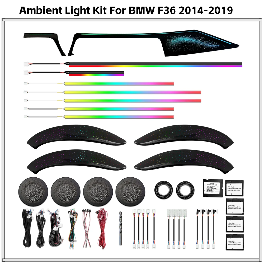 

APP Control Dynamic Ambient Light Upgrade Kit for BMW F36 4 Series 420i 430i Gran Coupe 2014-2019 Interior LED Lighting