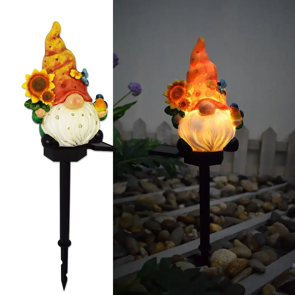 

Art Figurines Ornaments Resin Dwarf Solar Stake Lights Waterproof Cute Ground Stakes Lamp Creative Cartoon Ambient Light Party