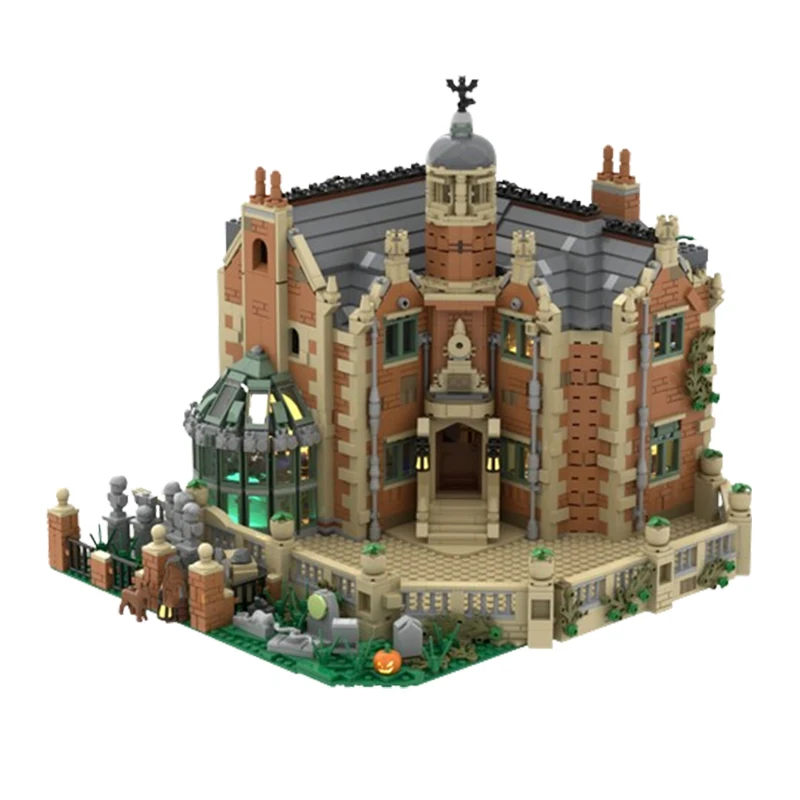 Gift MOC-54244 Haunted Manor Model Building House Small Particle Assembled Building Blocks Assembled House Toy