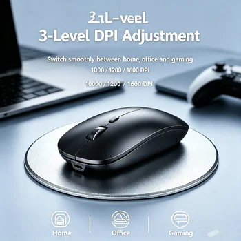 Ergonomic Wireless Gaming Mouse RGB Backlight USB Compatible Rechargeable Silent Backlit…