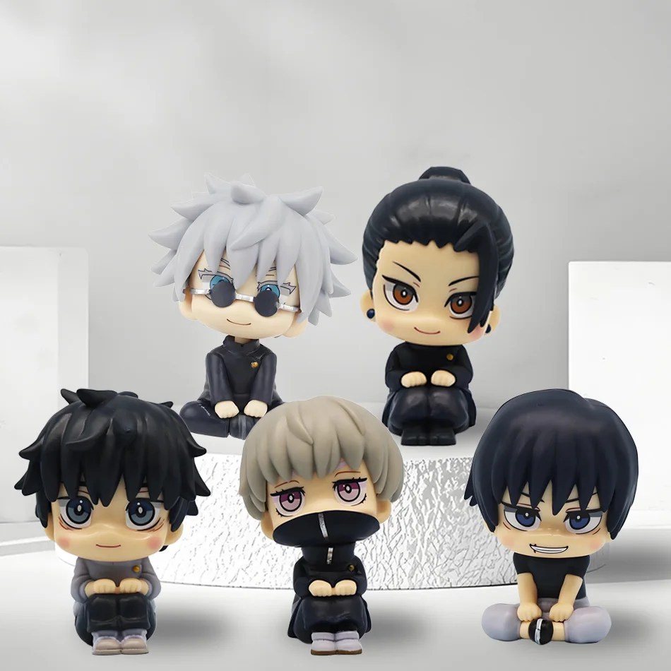 10cm Anime Jujutsu Kaisen Figure Itadori Yuji Gojo Satori Fushiguro Megumi Kugisaki Kawaii Toy Car Decoration PVC Model Gift image 2