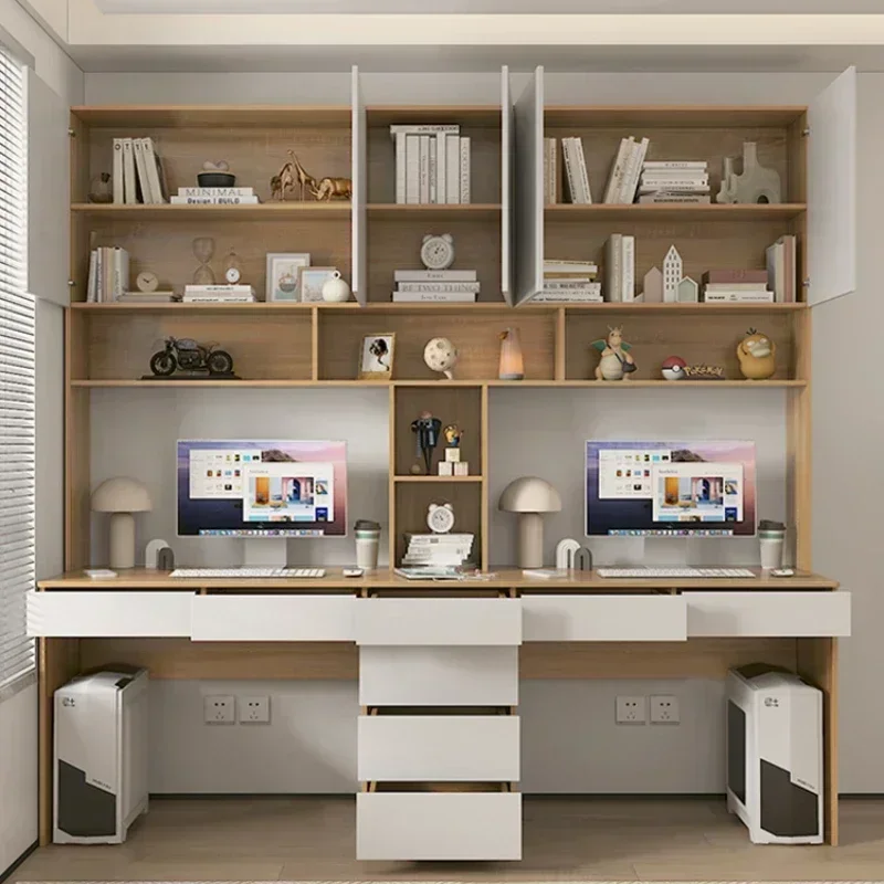 Desk Modern Minimalist Desk Bookcase Integrated Assemblage Zone Bookshelf Computer Table Small Apartment Customization