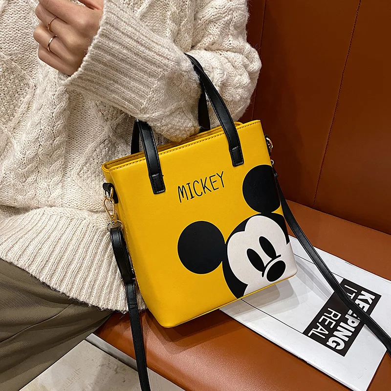 Disney Mickey Mouse กระเป๋าถือ Crossbody กระเป๋าการ์ตูนตัวเลข PU กระเป๋าสะพายกระเป๋าเป้สะพายหลัง Tote กระเป๋าผู้ใหญ่ผู้หญิงคริสต์มาสของขวัญ