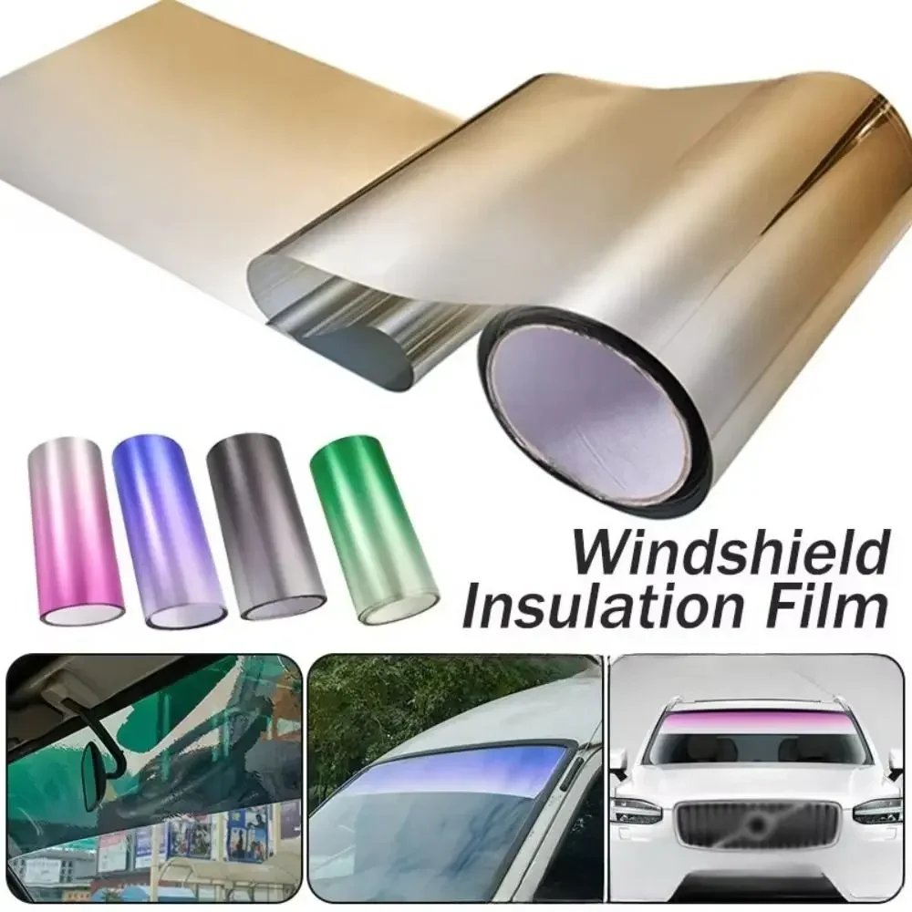 20x150cm Universal Car Solar Window Tint Film Heat Insulation Color Changing Film Sun Shade Front Windshield Sunshade Protector