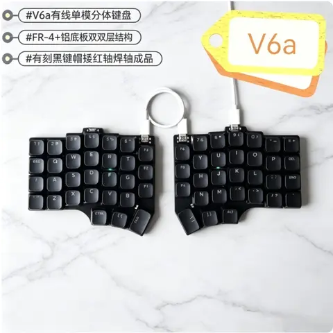 Customized Corne V6a V6e Split Mechanical Keyboard Wired Low-profile Switches 60-key Soldered Switches Ergonomic for Both Hands