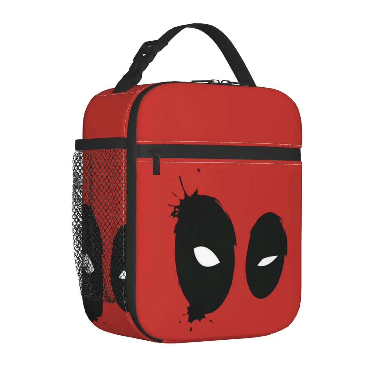 Custom Deadpool Eyes Portable Lunch Box Women Waterproof Cooler Thermal Food Insulated Lunch Bag Office Work