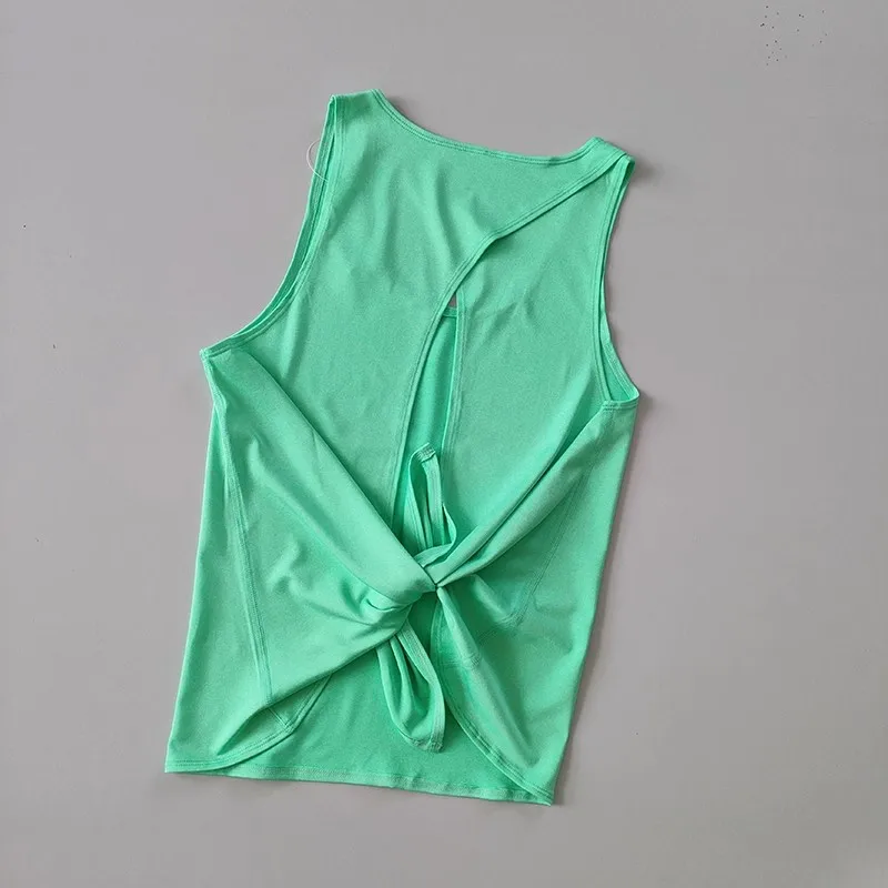 Ärmellose Sportshirts für Damen, Yoga-Oberteile, Fitness-Tops, lockere Sportshirts, Damen-T-Shirts für das Training, Tanktops. – Detail 18