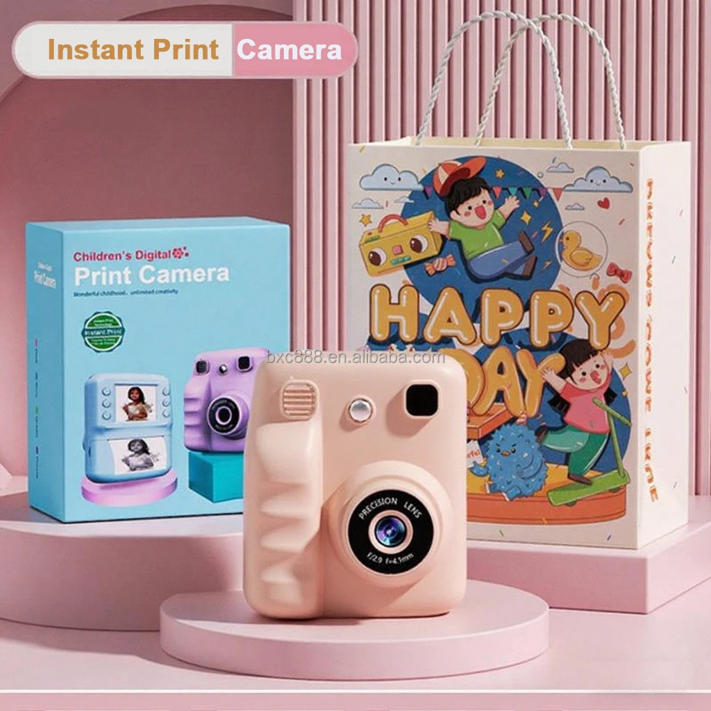 High Quality Kids Camera Thermal Printer Kids Digital Camera Kids Dino Unicorn Paper Instant Print Camera