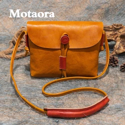 MOTAORA Ladies Leisure Leather Handbag Women's Fashion Large Capacity Cowhide Versatile Shoulder Bag Female Phone Key Small Bag