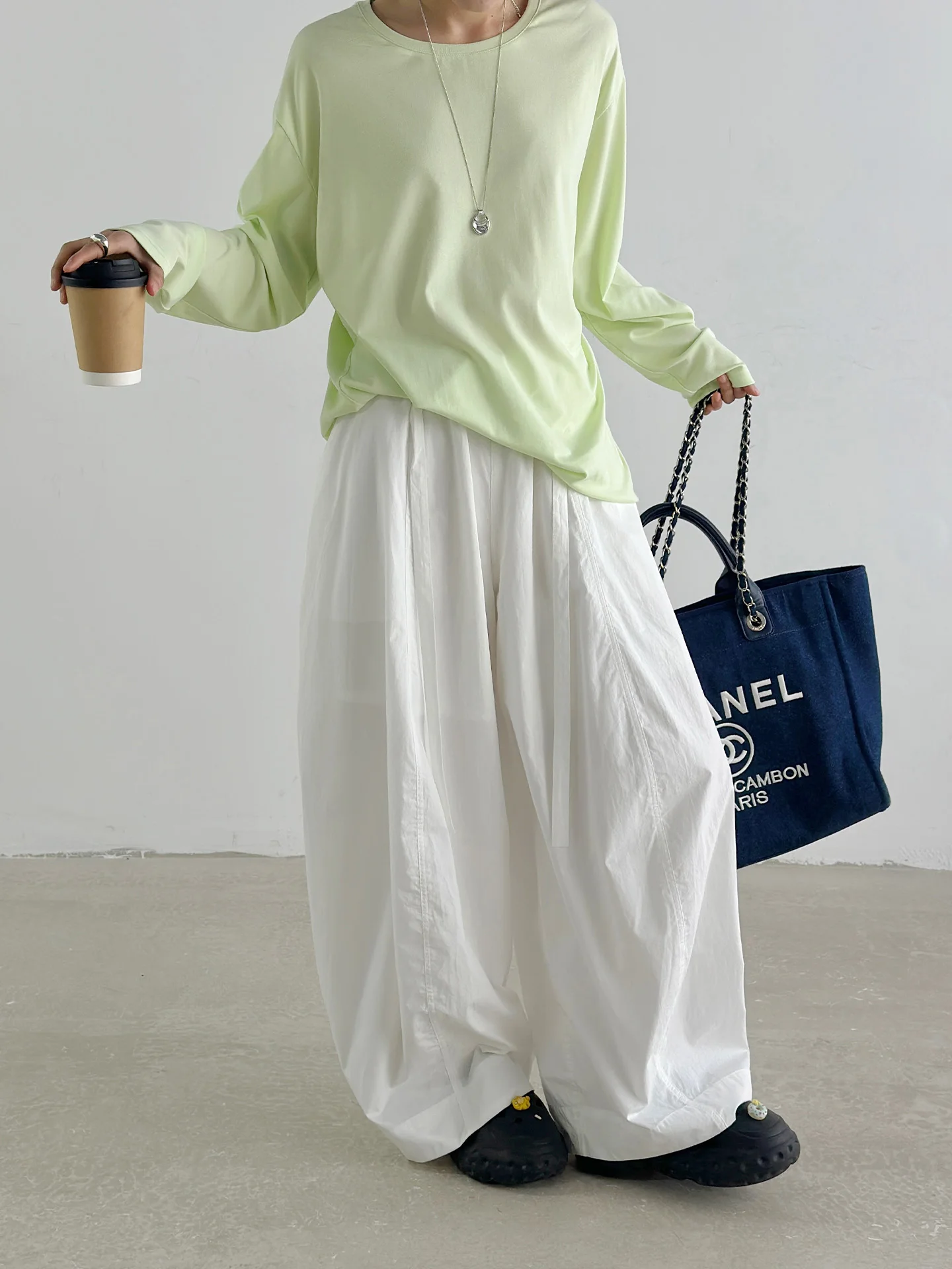 

Классические свободные брюки-баллоны с высокой талией из хлопка, минималистичные повседневные брюки от Timingzhou, коллекция Весна-Лето